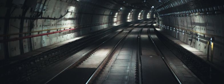 Tunnel Dark Empty Train Tracks